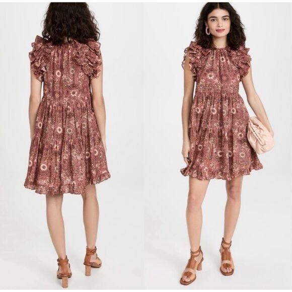 Ulla Johnson Adele Floral Rosebud Ruffle A-Line Dress Size 4 $375 - Picture 2 of 2